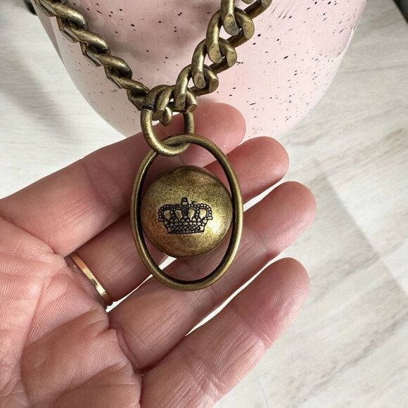 Vintage Juicy Couture Engraved Crown Logo Charm Accessory Chain - Picture 1 of 6
